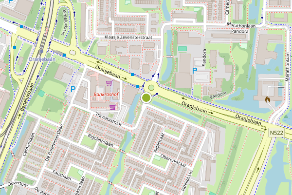Ambulance-melding op Traviatastraat, Amstelveen op 30 mei, kaart-overzicht