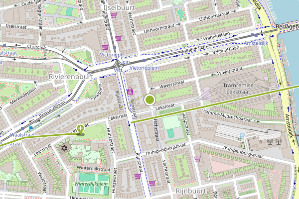Ambulance-melding op Vechtstraat, Amsterdam op 30 mei, kaart-overzicht