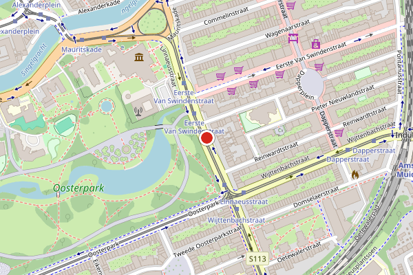 Brandweer-melding op Linnaeusstraat, Amsterdam op 30 mei, kaart-overzicht