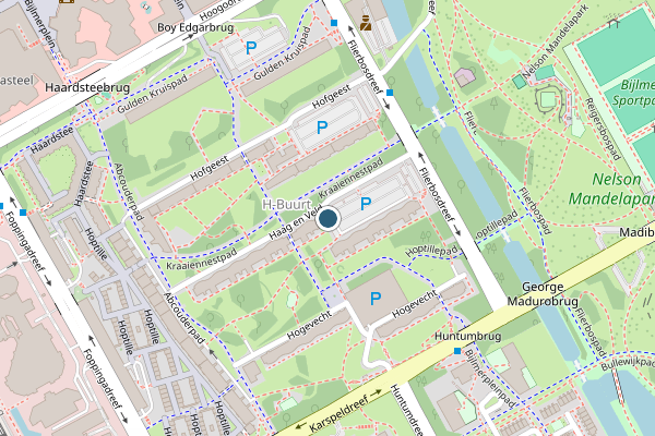 Politie-melding op Haag en Veld, Amsterdam op 30 mei, kaart-overzicht