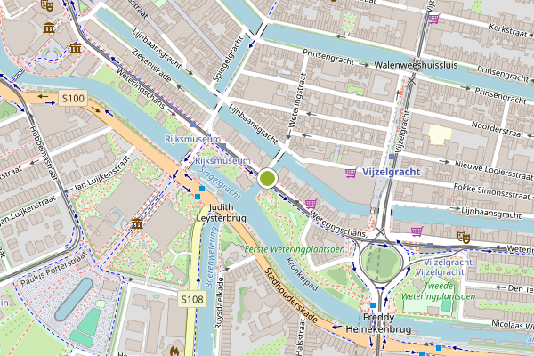 Ambulance-melding op Weteringschans, Amsterdam op 30 mei, kaart-overzicht