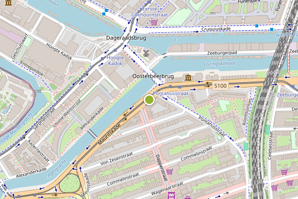 Ambulance-melding op Mauritskade, Amsterdam op 31 mei, kaart-overzicht