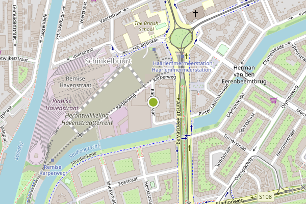 Ambulance-melding op Karperstraat, Amsterdam op 31 mei, kaart-overzicht