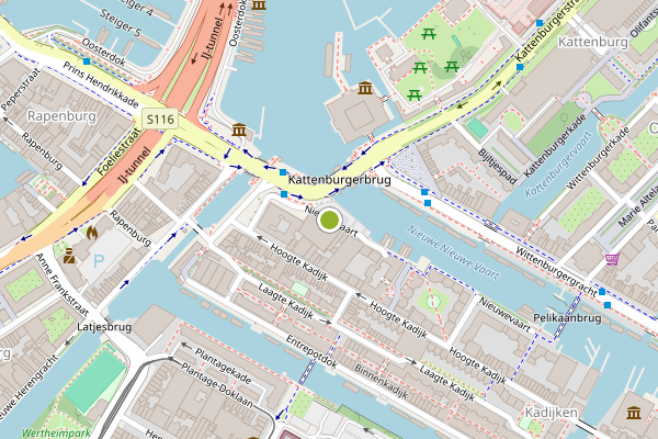 Ambulance-melding op Nieuwevaart, Amsterdam op 31 mei, kaart-overzicht