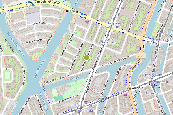 Ambulance-melding op Van Houweningenstraat, Amsterdam op 31 mei, kaart-overzicht