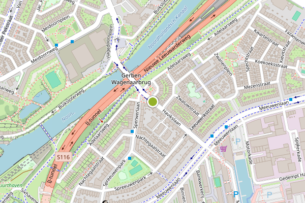 Ambulance-melding op Havikslaan, Amsterdam op 31 mei, kaart-overzicht