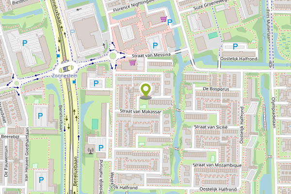Ambulance-melding op Straat van Gibraltar, Amstelveen op 28 april, kaart-overzicht