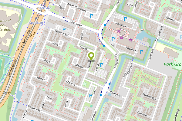 Ambulance-melding op Watercirkel, Amstelveen op 28 april, kaart-overzicht