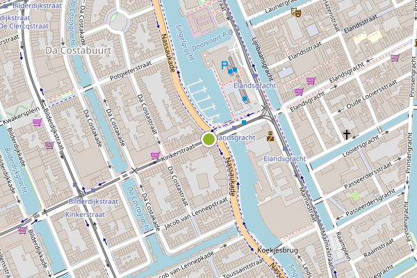 Ambulance-melding op Kinkerstraat, Amsterdam op 31 mei, kaart-overzicht