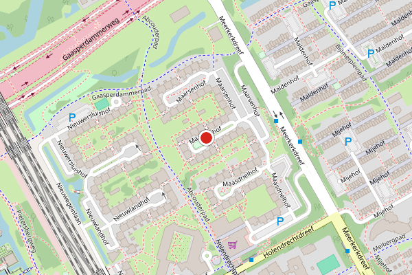 Brandweer-melding op Maarsenhof, Amsterdam op 31 mei, kaart-overzicht