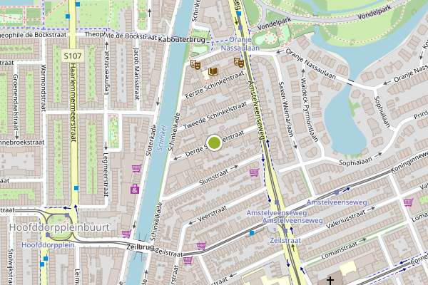 Ambulance-melding op Derde Schinkelstraat, Amsterdam op 31 mei, kaart-overzicht