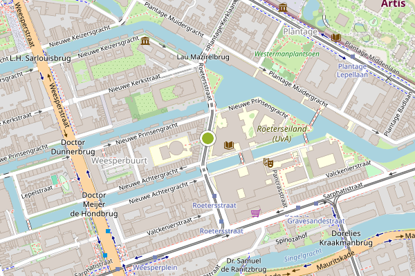 Ambulance-melding op Roetersstraat, Amsterdam op 31 mei, kaart-overzicht