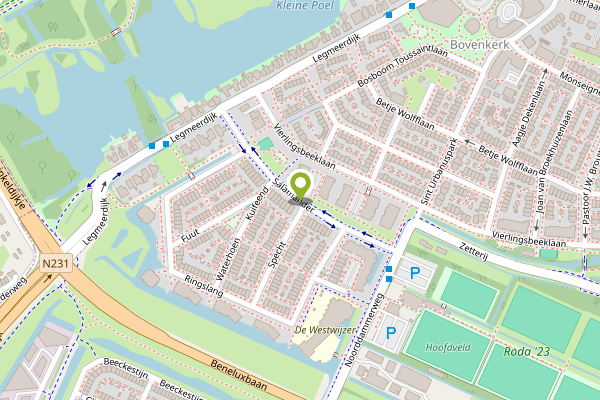 Ambulance-melding op Salamander, Amstelveen op 28 april, kaart-overzicht