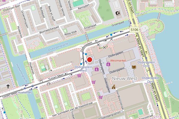 Brandweer-melding op Osdorpplein, Amsterdam op 31 mei, kaart-overzicht