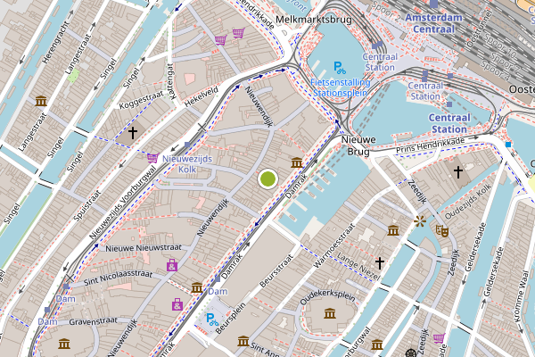 Ambulance-melding op Karnemelksteeg, Amsterdam op 31 mei, kaart-overzicht