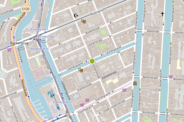 Ambulance-melding op Lauriergracht, Amsterdam op 31 mei, kaart-overzicht
