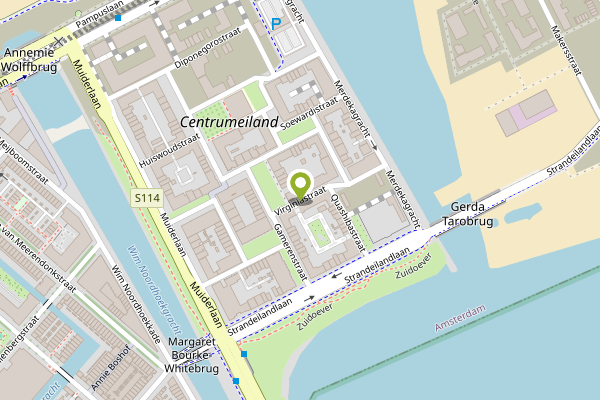 Ambulance-melding op Virginiastraat, Amsterdam op 28 april, kaart-overzicht