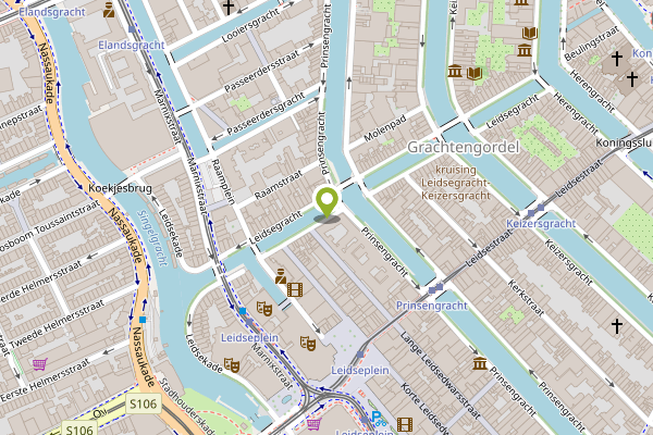 Ambulance-melding op Leidsegracht, Amsterdam op 28 april, kaart-overzicht