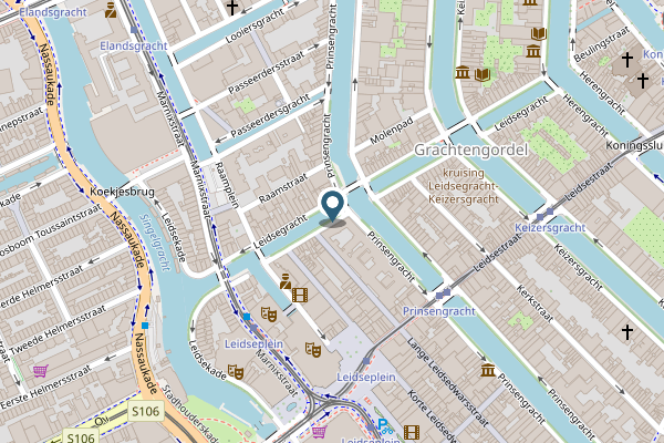 Politie-melding op Leidsegracht, Amsterdam op 28 april, kaart-overzicht