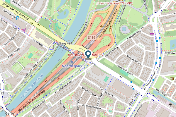 Politie-melding op Johan van Hasseltweg, Amsterdam op 28 april, kaart-overzicht