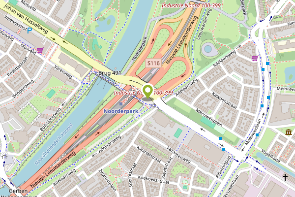 Ambulance-melding op Johan van Hasseltweg, Amsterdam op 28 april, kaart-overzicht