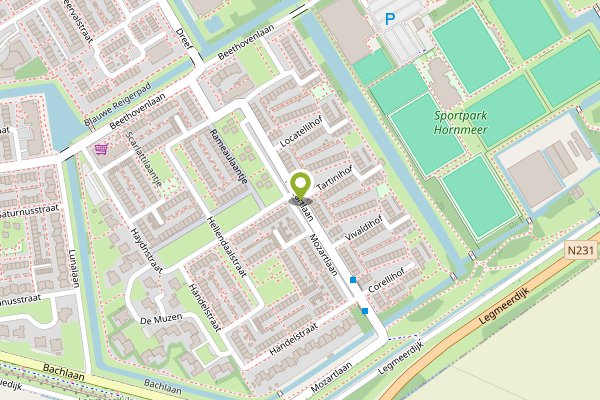 Ambulance-melding op Mozartlaan, Aalsmeer op 22 april, kaart-overzicht