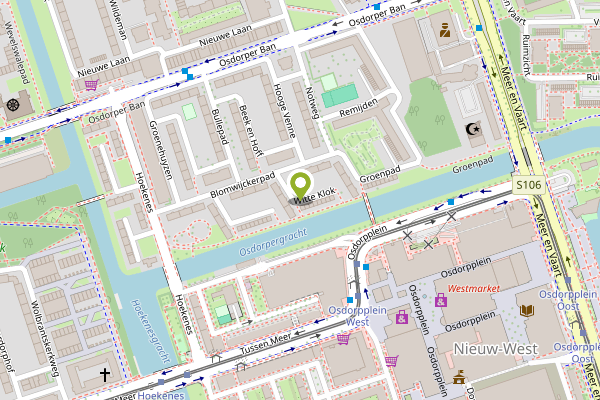 Ambulance-melding op Witte Klok, Amsterdam op 28 april, kaart-overzicht