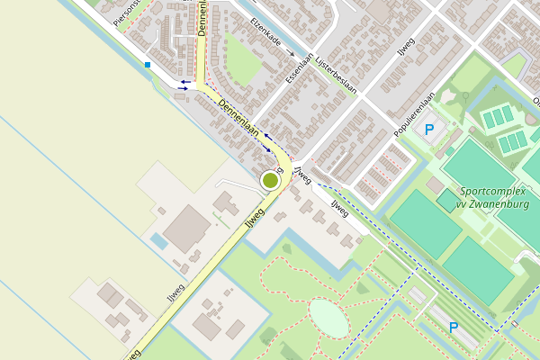 Ambulance-melding op IJweg, Zwanenburg op 1 juni, kaart-overzicht