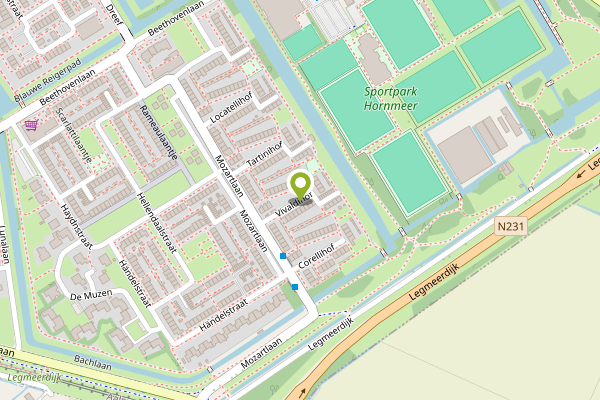 Ambulance-melding op Vivaldihof, Aalsmeer op 28 april, kaart-overzicht