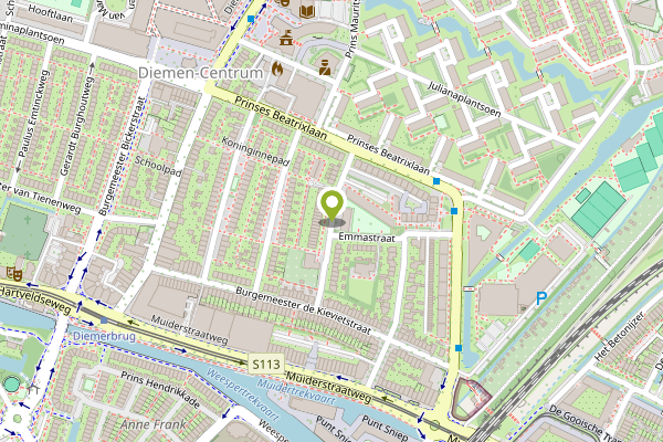 Ambulance-melding op Prinses Marijkestraat, Diemen op 28 april, kaart-overzicht