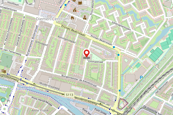 Brandweer-melding op Prinses Marijkestraat, Diemen op 28 april, kaart-overzicht