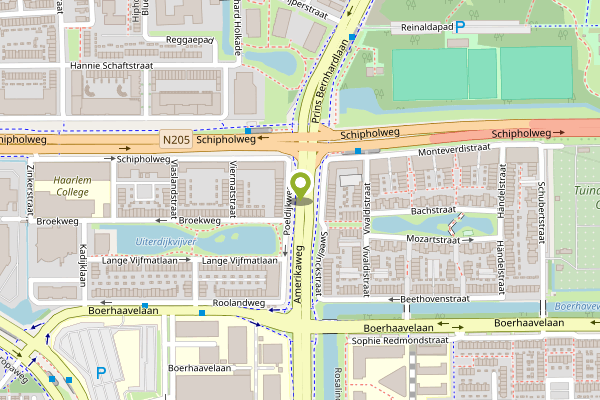 Ambulance-melding op Amerikaweg, Haarlem op 28 april, kaart-overzicht