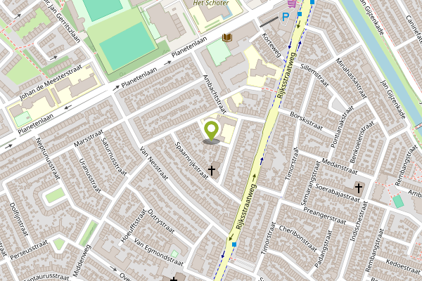 Ambulance-melding op van Oyenstraat, Haarlem op 28 april, kaart-overzicht