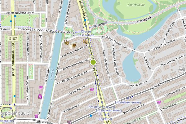 Ambulance-melding op Amstelveenseweg, Amsterdam op 1 juni, kaart-overzicht