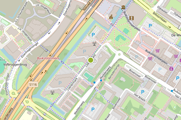 Ambulance-melding op Loenermark, Amsterdam op 1 juni, kaart-overzicht
