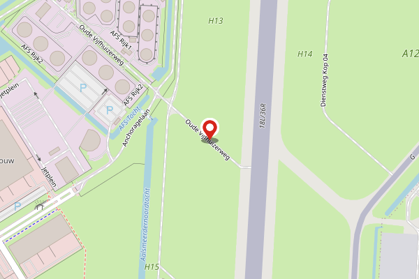 Brandweer-melding op Oude Vijfhuizerweg, Schiphol op 28 april, kaart-overzicht