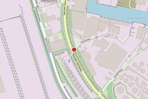 Brandweer-melding op Kajuitweg, Amsterdam op 1 juni, kaart-overzicht