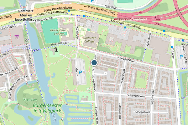 Politie-melding op Schepenlaan, Zaandam op 1 juni, kaart-overzicht