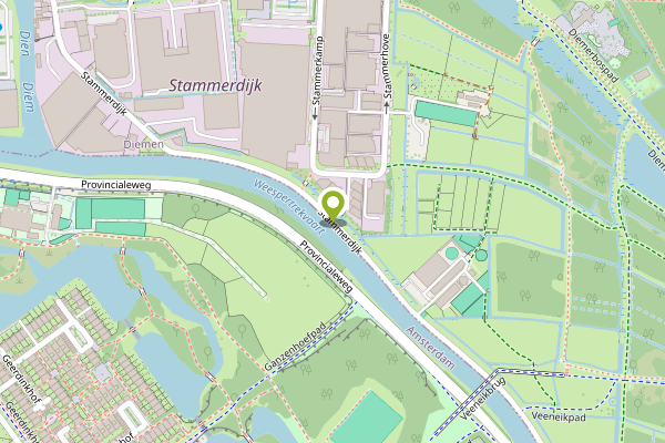 Ambulance-melding op Stammerdijk, Diemen op 24 april, kaart-overzicht