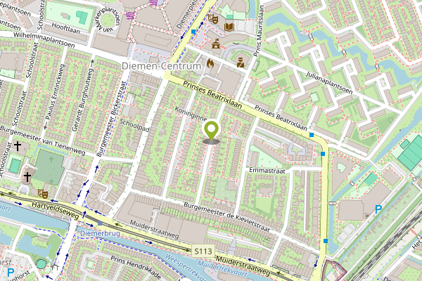 Ambulance-melding op Prinses Margrietstraat, Diemen op 23 april, kaart-overzicht