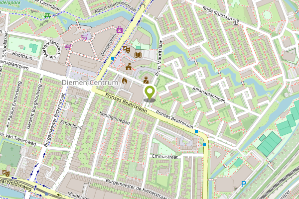 Ambulance-melding op Prins Mauritslaan, Diemen op 23 april, kaart-overzicht