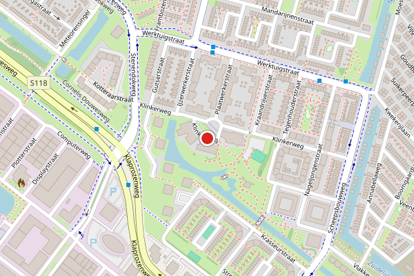 Brandweer-melding op Klinkerweg, Amsterdam op 1 juni, kaart-overzicht