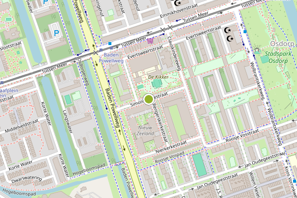 Ambulance-melding op Simonskerkestraat, Amsterdam op 1 juni, kaart-overzicht