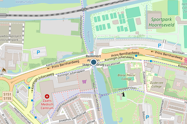 Politie-melding op Koningin Julianaweg, Zaandam op 1 juni, kaart-overzicht