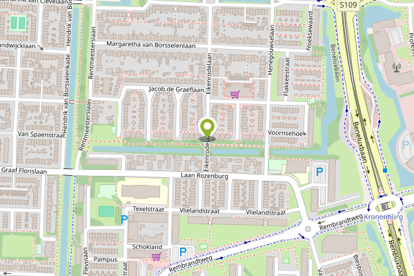 Ambulance-melding op Eikenrodelaan, Amstelveen op 28 april, kaart-overzicht