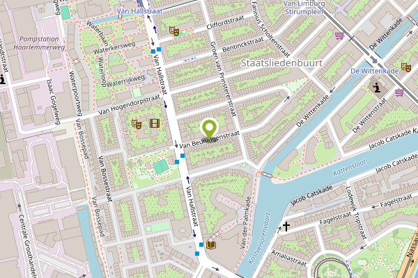 Ambulance-melding op Van Beuningenstraat, Amsterdam op 28 april, kaart-overzicht