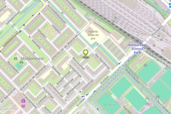 Ambulance-melding op Rutherfordstraat, Amsterdam op 28 april, kaart-overzicht