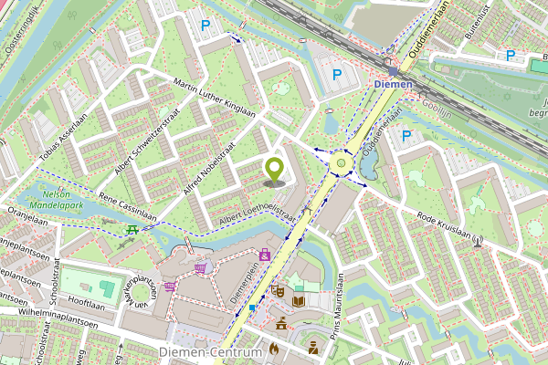 Ambulance-melding op Albert Loethoelistraat, Diemen op 28 april, kaart-overzicht