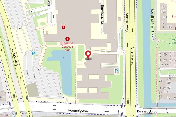 Brandweer-melding op Amerikaweg, Haarlem op 28 april, kaart-overzicht