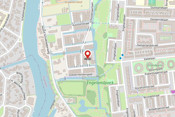 Brandweer-melding op Hoevevreugdplaats, Haarlem op 28 april, kaart-overzicht